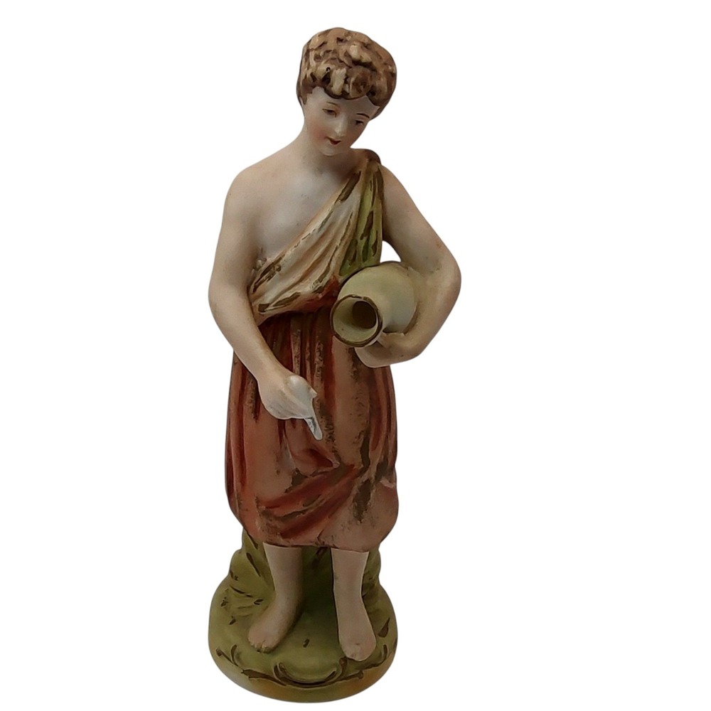 Vintage Maruyama Figurine‎ Man with A Jug Porcelain Made In Japan Hand Painted
